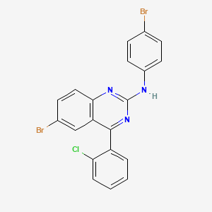 molecular formula C20H12Br2ClN3 B3893557 6-bromo-N-(4-bromophenyl)-4-(2-chlorophenyl)-2-quinazolinamine 