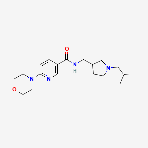 molecular formula C19H30N4O2 B3893566 N-[[1-(2-methylpropyl)pyrrolidin-3-yl]methyl]-6-morpholin-4-ylpyridine-3-carboxamide 