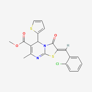 Methyl (2Z)-2-[(2-chlorophenyl)methylidene]-7-methyl-3-oxo-5-(thiophen-2-YL)-2H,3H,5H-[1,3]thiazolo[3,2-A]pyrimidine-6-carboxylate