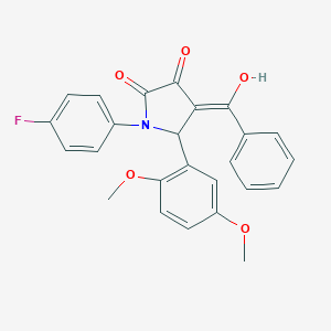 molecular formula C25H20FNO5 B389360 4-benzoyl-5-(2,5-dimethoxyphenyl)-1-(4-fluorophenyl)-3-hydroxy-1,5-dihydro-2H-pyrrol-2-one CAS No. 309725-69-7