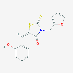 molecular formula C15H11NO3S2 B389361 (5E)-3-(furan-2-ylmethyl)-5-[(2-hydroxyphenyl)methylidene]-2-sulfanylidene-1,3-thiazolidin-4-one CAS No. 13788-24-4