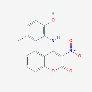 4-[(2-hydroxy-5-methylphenyl)amino]-3-nitro-2H-chromen-2-one