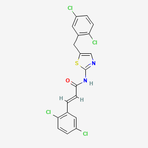 molecular formula C19H12Cl4N2OS B3893638 N-[5-(2,5-dichlorobenzyl)-1,3-thiazol-2-yl]-3-(2,5-dichlorophenyl)acrylamide 