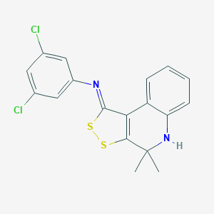 molecular formula C18H14Cl2N2S2 B389364 3,5-dichloro-N-[(1Z)-4,4-dimethyl-4,5-dihydro-1H-[1,2]dithiolo[3,4-c]quinolin-1-ylidene]aniline CAS No. 350715-75-2