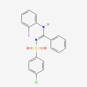 N'-[(4-chlorophenyl)sulfonyl]-N-(2-iodophenyl)benzenecarboximidamide