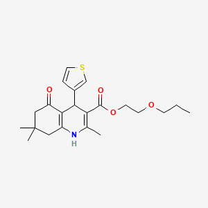2-propoxyethyl 2,7,7-trimethyl-5-oxo-4-(3-thienyl)-1,4,5,6,7,8-hexahydro-3-quinolinecarboxylate