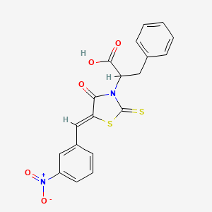 2-[5-(3-nitrobenzylidene)-4-oxo-2-thioxo-1,3-thiazolidin-3-yl]-3-phenylpropanoic acid