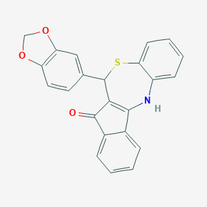 6-(1,3-benzodioxol-5-yl)-6H-benzo[b]indeno[1,2-e][1,4]thiazepin-5-ol
