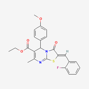 ethyl 2-(2-fluorobenzylidene)-5-(4-methoxyphenyl)-7-methyl-3-oxo-2,3-dihydro-5H-[1,3]thiazolo[3,2-a]pyrimidine-6-carboxylate