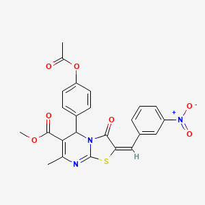 methyl 5-[4-(acetyloxy)phenyl]-7-methyl-2-(3-nitrobenzylidene)-3-oxo-2,3-dihydro-5H-[1,3]thiazolo[3,2-a]pyrimidine-6-carboxylate
