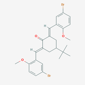 molecular formula C26H28Br2O3 B389371 2,6-Bis(5-bromo-2-methoxybenzylidene)-4-tert-butylcyclohexanone 