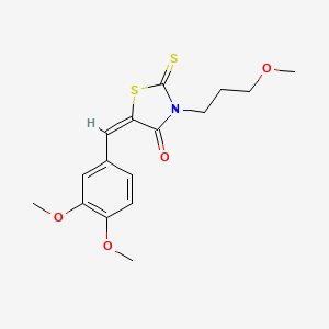 molecular formula C16H19NO4S2 B3893731 5-(3,4-dimethoxybenzylidene)-3-(3-methoxypropyl)-2-thioxo-1,3-thiazolidin-4-one 
