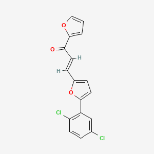 molecular formula C17H10Cl2O3 B3893744 3-[5-(2,5-dichlorophenyl)-2-furyl]-1-(2-furyl)-2-propen-1-one 