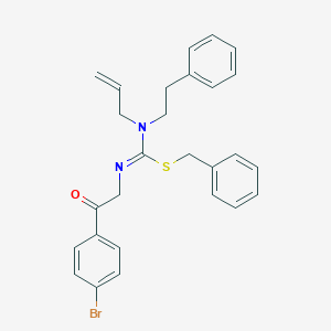 benzyl N'-[2-(4-bromophenyl)-2-oxoethyl]-N-(2-phenylethyl)-N-prop-2-en-1-ylcarbamimidothioate