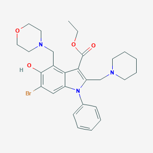 molecular formula C28H34BrN3O4 B389379 ethyl 6-bromo-5-hydroxy-4-(4-morpholinylmethyl)-1-phenyl-2-(1-piperidinylmethyl)-1H-indole-3-carboxylate 