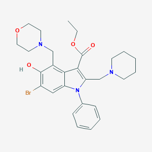 ETHYL 6-BROMO-5-HYDROXY-4-(MORPHOLINOMETHYL)-1-PHENYL-2-(PIPERIDINOMETHYL)-1H-INDOLE-3-CARBOXYLATE