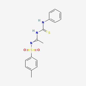 molecular formula C16H17N3O2S2 B3893794 N-(anilinocarbonothioyl)-N'-[(4-methylphenyl)sulfonyl]ethanimidamide 