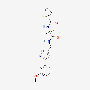 molecular formula C20H21N3O4S B3893799 N-[2-({[3-(3-methoxyphenyl)isoxazol-5-yl]methyl}amino)-1,1-dimethyl-2-oxoethyl]thiophene-2-carboxamide 