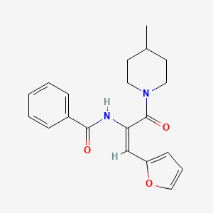 molecular formula C20H22N2O3 B3893812 N-{2-(2-furyl)-1-[(4-methyl-1-piperidinyl)carbonyl]vinyl}benzamide 
