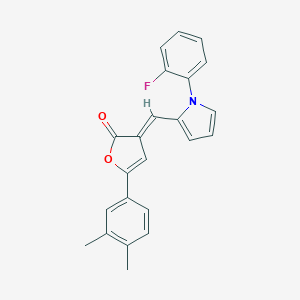 molecular formula C23H18FNO2 B389385 5-(3,4-dimethylphenyl)-3-{[1-(2-fluorophenyl)-1H-pyrrol-2-yl]methylene}-2(3H)-furanone 
