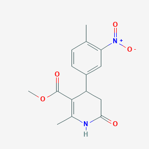 molecular formula C15H16N2O5 B389387 Methyl 2-methyl-4-(4-methyl-3-nitrophenyl)-6-oxo-1,4,5,6-tetrahydro-3-pyridinecarboxylate 