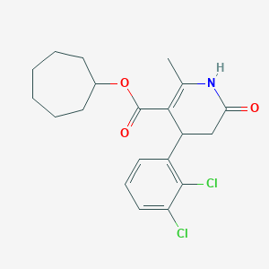 molecular formula C20H23Cl2NO3 B389389 Cycloheptyl 4-(2,3-dichlorophenyl)-2-methyl-6-oxo-1,4,5,6-tetrahydro-3-pyridinecarboxylate 