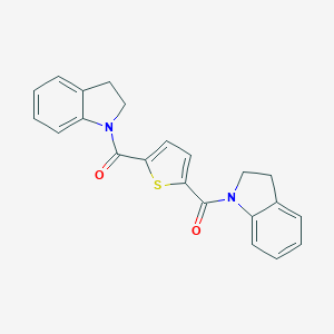 molecular formula C22H18N2O2S B389407 1-{[5-(2,3-dihydro-1H-indol-1-ylcarbonyl)-2-thienyl]carbonyl}indoline 