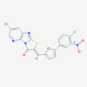 molecular formula C19H8BrClN4O4S B389415 (2Z)-7-bromo-2-{[5-(4-chloro-3-nitrophenyl)furan-2-yl]methylidene}[1,3]thiazolo[2',3':2,3]imidazo[4,5-b]pyridin-3(2H)-one 
