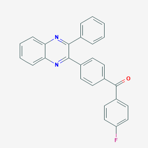 molecular formula C27H17FN2O B389420 (4-Fluorophenyl)[4-(3-phenylquinoxalin-2-yl)phenyl]methanone 