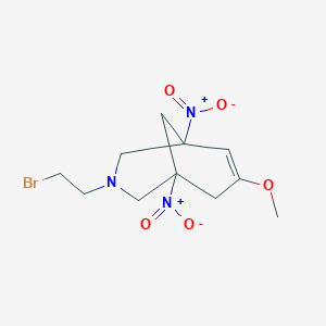 molecular formula C11H16BrN3O5 B389434 3-(2-Bromoethyl)-7-methoxy-1,5-dinitro-3-azabicyclo[3.3.1]non-6-ene 