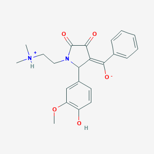 molecular formula C22H24N2O5 B389438 (E)-[1-[2-(dimethylazaniumyl)ethyl]-2-(4-hydroxy-3-methoxyphenyl)-4,5-dioxopyrrolidin-3-ylidene]-phenylmethanolate CAS No. 309923-39-5