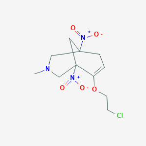 molecular formula C11H16ClN3O5 B389441 6-(2-Chloroethoxy)-3-methyl-1,5-dinitro-3-azabicyclo[3.3.1]non-6-ene 