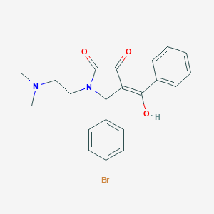 molecular formula C21H21BrN2O3 B389443 (E)-[2-(4-bromophenyl)-1-[2-(dimethylazaniumyl)ethyl]-4,5-dioxopyrrolidin-3-ylidene]-phenylmethanolate CAS No. 309923-51-1