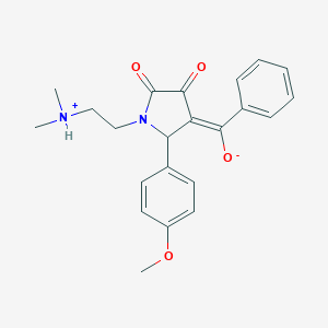 molecular formula C22H24N2O4 B389447 (E)-[1-[2-(dimethylazaniumyl)ethyl]-2-(4-methoxyphenyl)-4,5-dioxopyrrolidin-3-ylidene]-phenylmethanolate CAS No. 309922-52-9