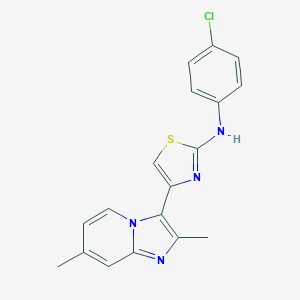 N-(4-chlorophenyl)-4-(2,7-dimethylimidazo[1,2-a]pyridin-3-yl)-1,3-thiazol-2-amine