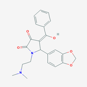 molecular formula C22H22N2O5 B389458 Pyrrol-2-one, 5-benzo[1,3]dioxol-5-yl-4-benzoyl-1-(2-dimethylaminoethyl)-3-hydroxy-1,5-dihydro- 