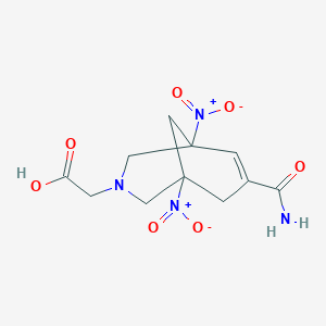 molecular formula C11H14N4O7 B389459 (7-Carbamoyl-1,5-dinitro-3-azabicyclo[3.3.1]non-6-en-3-yl)acetic acid 