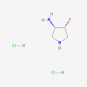 molecular formula C4H11Cl2FN2 B038946 (3S,4R)-4-Fluoropyrrolidin-3-amine;dihydrochloride CAS No. 125197-38-8