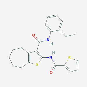 molecular formula C23H24N2O2S2 B389467 N-(2-ethylphenyl)-2-[(2-thienylcarbonyl)amino]-5,6,7,8-tetrahydro-4H-cyclohepta[b]thiophene-3-carboxamide 