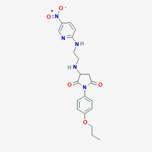 molecular formula C20H23N5O5 B389483 3-({2-[(5-Nitropyridin-2-yl)amino]ethyl}amino)-1-(4-propoxyphenyl)pyrrolidine-2,5-dione CAS No. 347363-65-9