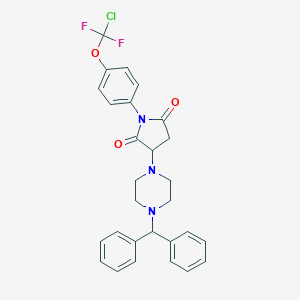 molecular formula C28H26ClF2N3O3 B389492 3-(4-Benzhydryl-1-piperazinyl)-1-{4-[chloro(difluoro)methoxy]phenyl}-2,5-pyrrolidinedione 