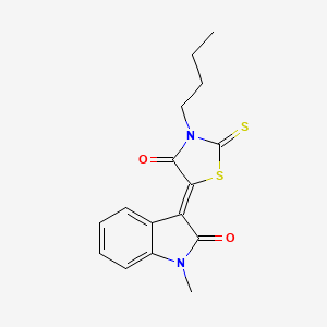 3-(3-butyl-4-oxo-2-thioxo-1,3-thiazolidin-5-ylidene)-1-methyl-1,3-dihydro-2H-indol-2-one