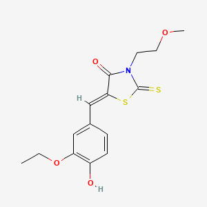 molecular formula C15H17NO4S2 B3894935 5-(3-ethoxy-4-hydroxybenzylidene)-3-(2-methoxyethyl)-2-thioxo-1,3-thiazolidin-4-one CAS No. 5864-73-3