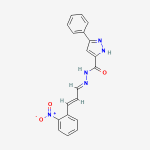 N'-[3-(2-nitrophenyl)-2-propen-1-ylidene]-3-phenyl-1H-pyrazole-5-carbohydrazide
