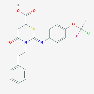 molecular formula C20H17ClF2N2O4S B389496 2-({4-[Chloro(difluoro)methoxy]phenyl}imino)-4-oxo-3-phenethyl-1,3-thiazinane-6-carboxylic acid 
