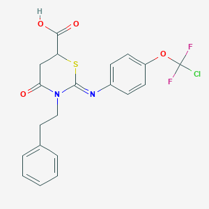 (2E)-2-{[4-(CHLORODIFLUOROMETHOXY)PHENYL]IMINO}-4-OXO-3-(2-PHENYLETHYL)-1,3-THIAZINANE-6-CARBOXYLIC ACID