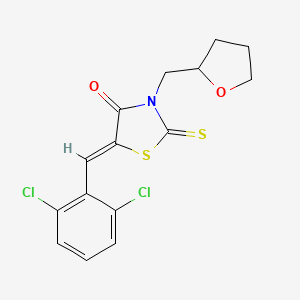 molecular formula C15H13Cl2NO2S2 B3894967 5-(2,6-dichlorobenzylidene)-3-(tetrahydro-2-furanylmethyl)-2-thioxo-1,3-thiazolidin-4-one CAS No. 5865-19-0
