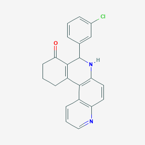 molecular formula C22H17ClN2O B389497 8-(3-Chlorophenyl)-8,10,11,12-tetrahydrobenzo[a][4,7]phenanthrolin-9(7H)-one 
