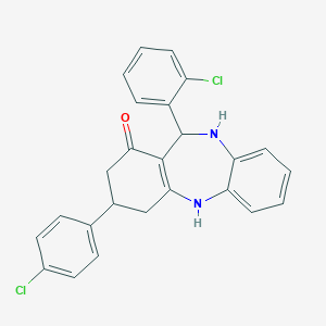 11-(2-chlorophenyl)-3-(4-chlorophenyl)-2,3,4,5,10,11-hexahydro-1H-dibenzo[b,e][1,4]diazepin-1-one