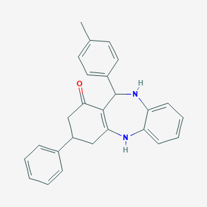 3-Phenyl-11-p-tolyl-2,3,4,5,10,11-hexahydro-dibenzo[b,E][1,4]diazepin-1-one